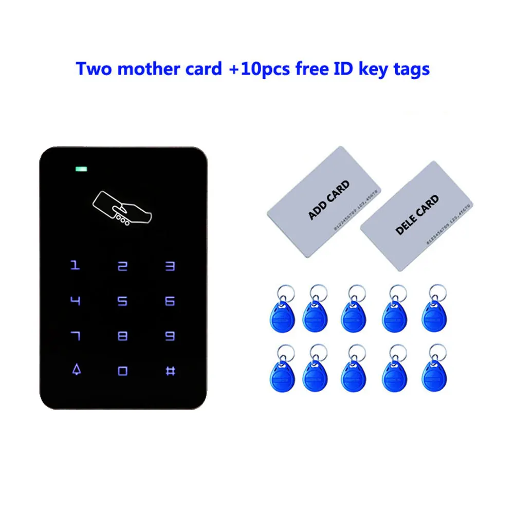 RFID Standalone Access Control Card Reader With Tough Keypad  Can As WG26 Reader 2pcs Mother Card 10pcs ID Tags