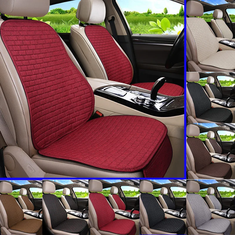 Car Seat Cover Front/Rear Flax/Linen Seat Cushion Protector Pad Black/Red/Beige/Grey/Coffee/Brown For Audi A3 A5 D2 X45