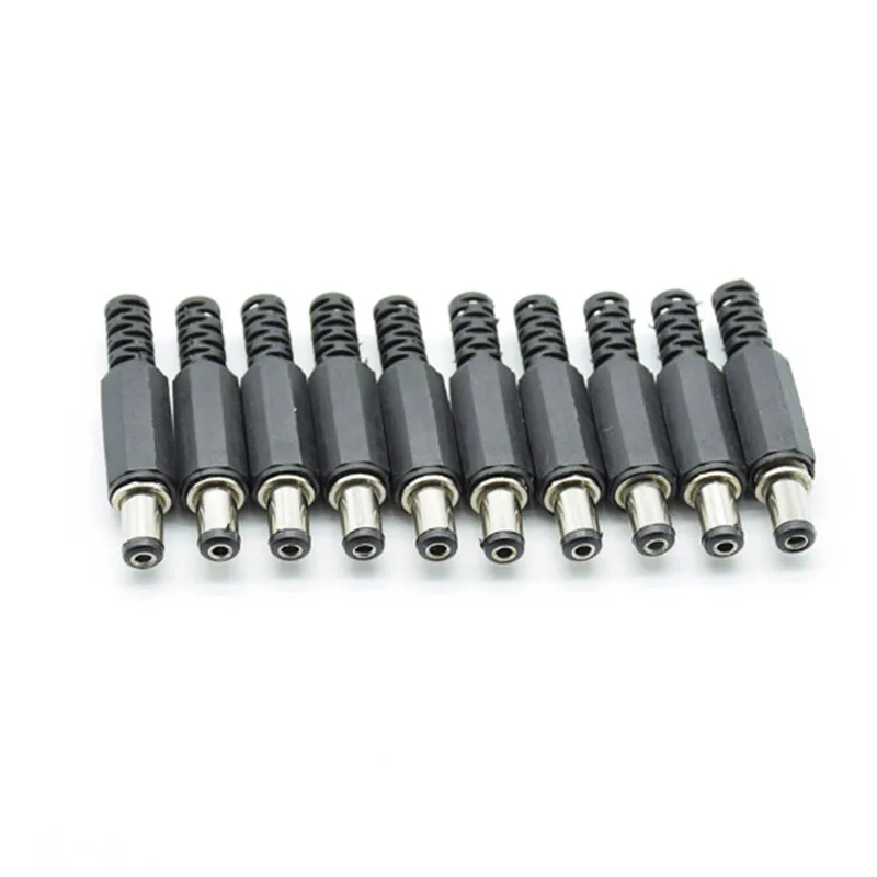 10pcs 12V 3A Plastic Male Plugs + Female Socket Panel Mount Jack DC Power Connector Electrical Supplies 5.5*2.1mm