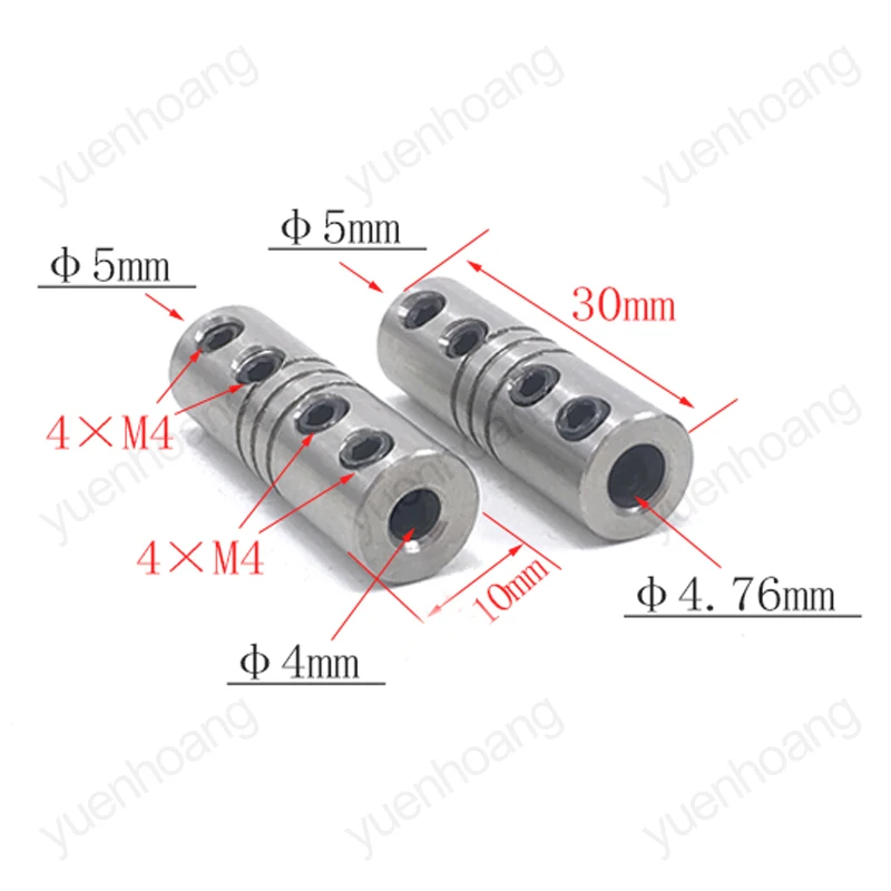 1PCS Motor Flexible Shaft Coupler 5-4mm 5-4.76mm High Precision Stainless Steel Coupling Transmission Connector for RC Boat