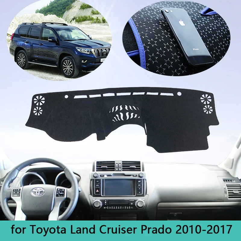 

Противоскользящий коврик для приборной панели для Toyota Land Cruiser Prado 150 Series 2010 ~ 2017, аксессуары для предварительной защиты от УФ-лучей LC150 J150
