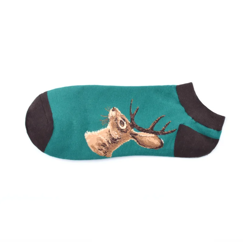 Funny Cartoon Printed Socks Men Fashion Spring Summer Harajuku Socks Cute Dog Shark Starry Sky Hip Hop Short Novelty Sokken