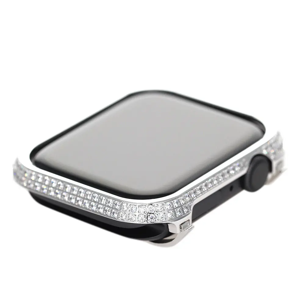 For Apple Watch Diamond Bling Case Bezel  Series 4 5 6 SE 7 8 9 Rhinestone Crystal 24K Gold Plated 44mm 40mm 41mm 45mm