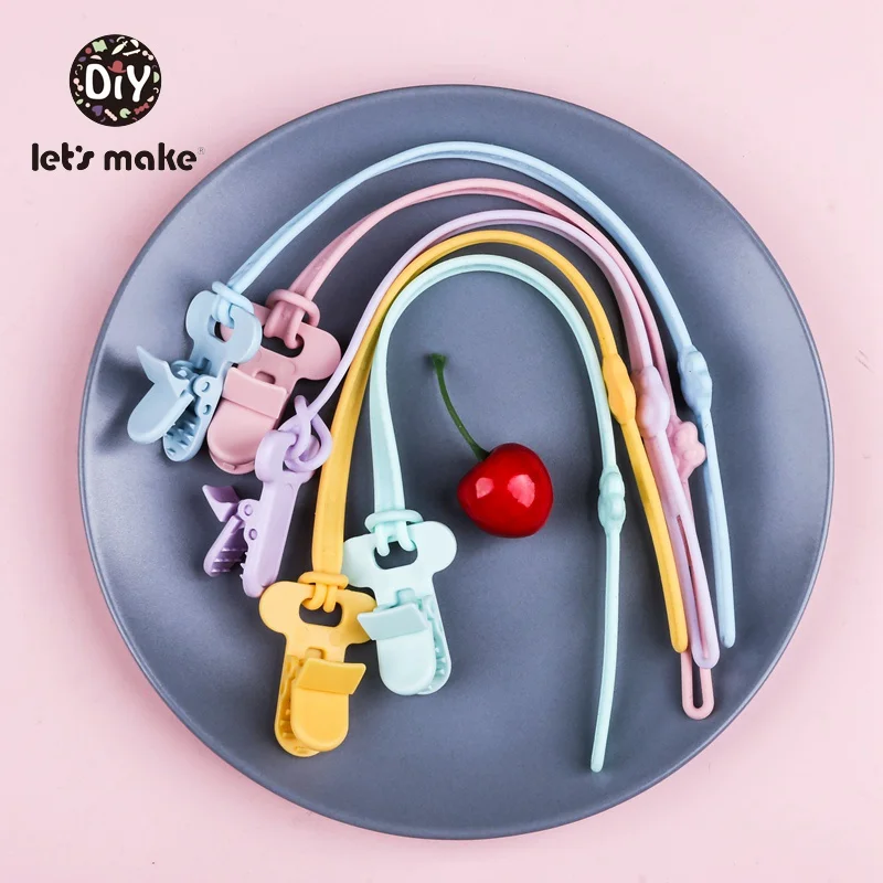 Let's Make Baby Gift Pacifier Chain Personalized Accessories 5pcs Silicone Cat Claw Clip BPA Free Pacifier Chain Nipple Holder