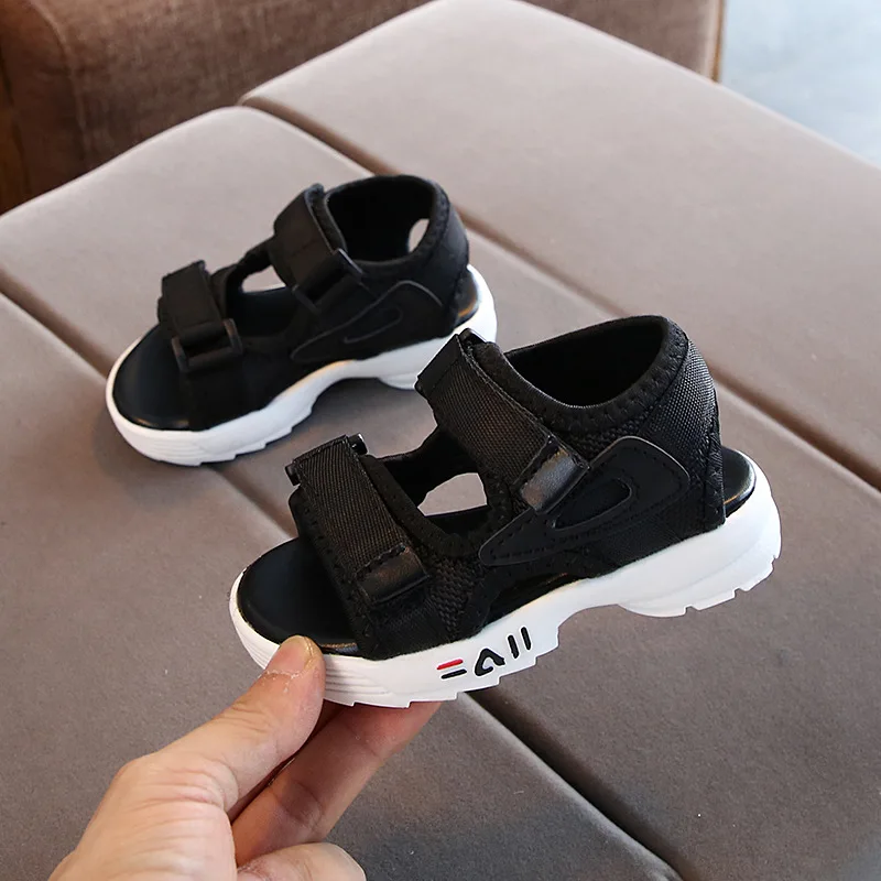 2022 Children\'s Summer Boys Leather Sandals Baby Flat Children Beach Shoes Kids Sports Soft Non-slip Casual Toddler Sandals B841