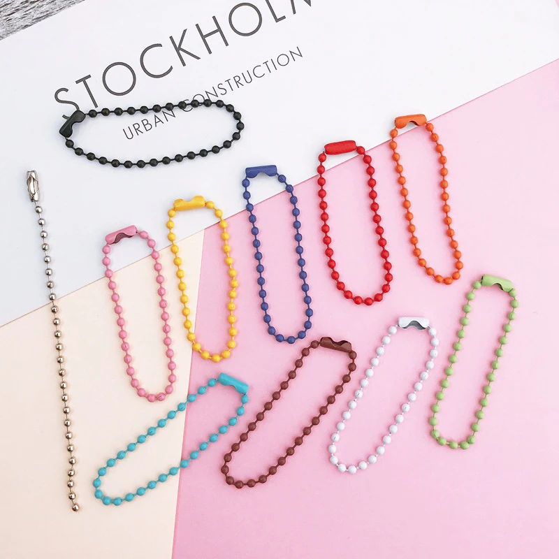 20pcs/lot 2.4MM Ball Bead Chains Fits Key Chain/Dolls/Label Hand Tag Connector For DIY Bracelet Jewelry Making Accessorise 12cm