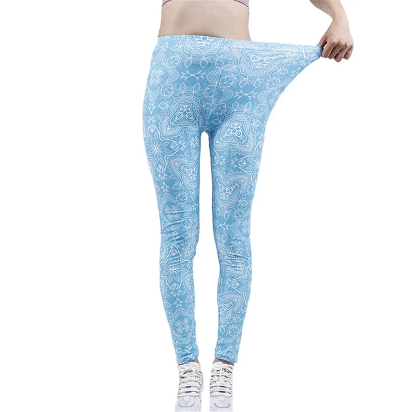 Yrrety moda elástico ginásio esporte jegging feminino folha verde floral impresso leggings fitness treino fino fundo macio