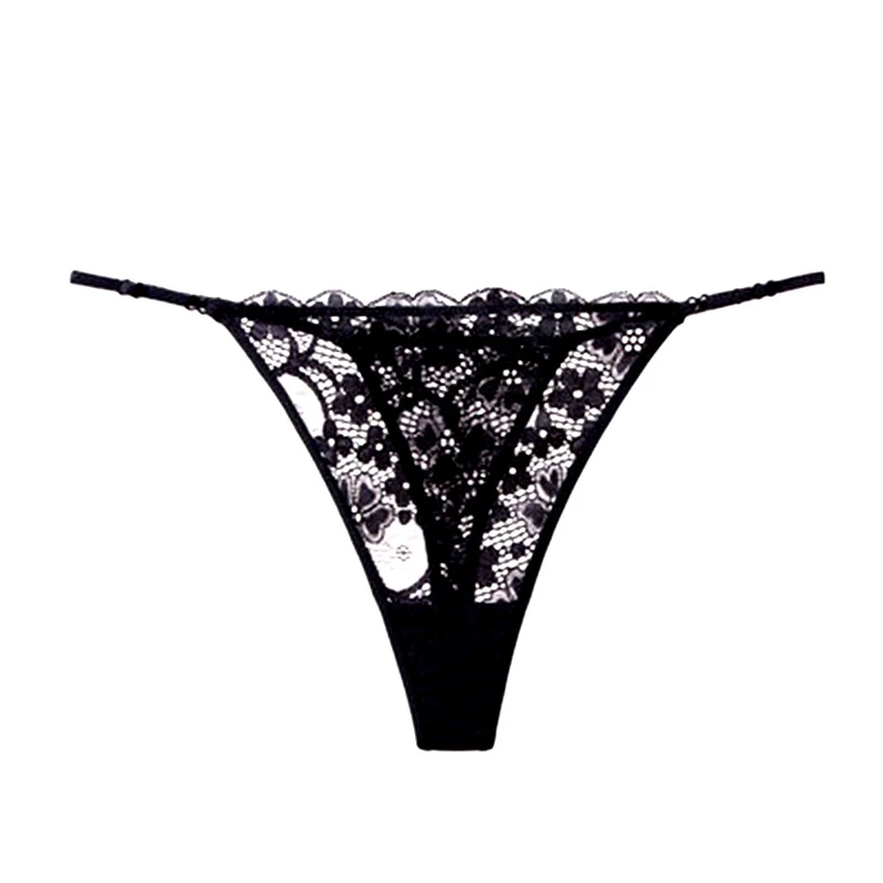 Women\'s Panties Sexy Lace Thong G-Strings Female Low Waist Underwear Panty French Style Erotic Lingerie Hollow Out Underpants