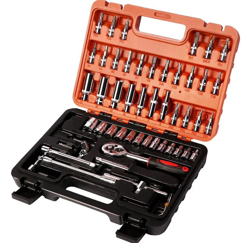 

Wrench Screwdriver Socket Set 53-piece Combination Auto Repair Tool Set Household Multifunctional Ratchet Socket Set