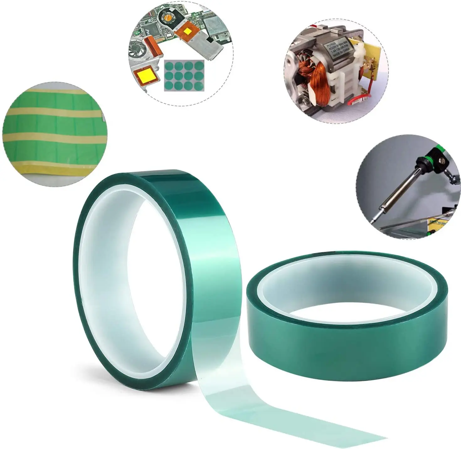 10PCS Green Polyester Heat Tape For Sublimation Heat Pressing T-shirt Press Mug Press High Temperature Tape
