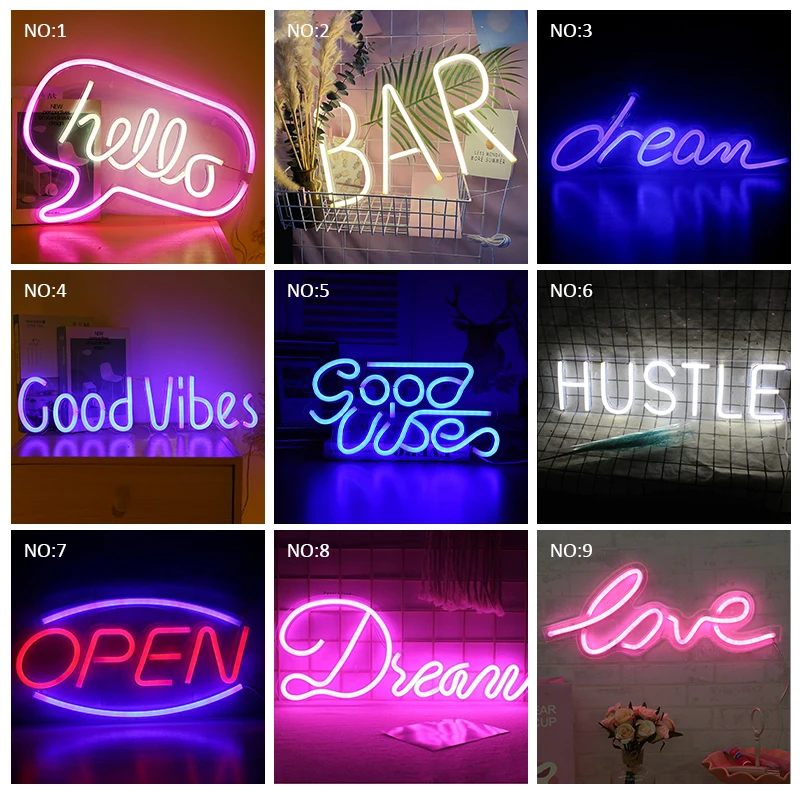 LED Neon Sign Night Light Wall Art Sign Moon Dolphin USB Wall Hanging Neon for Home, Party, Wedding, Room, Bedroom Wall Decor