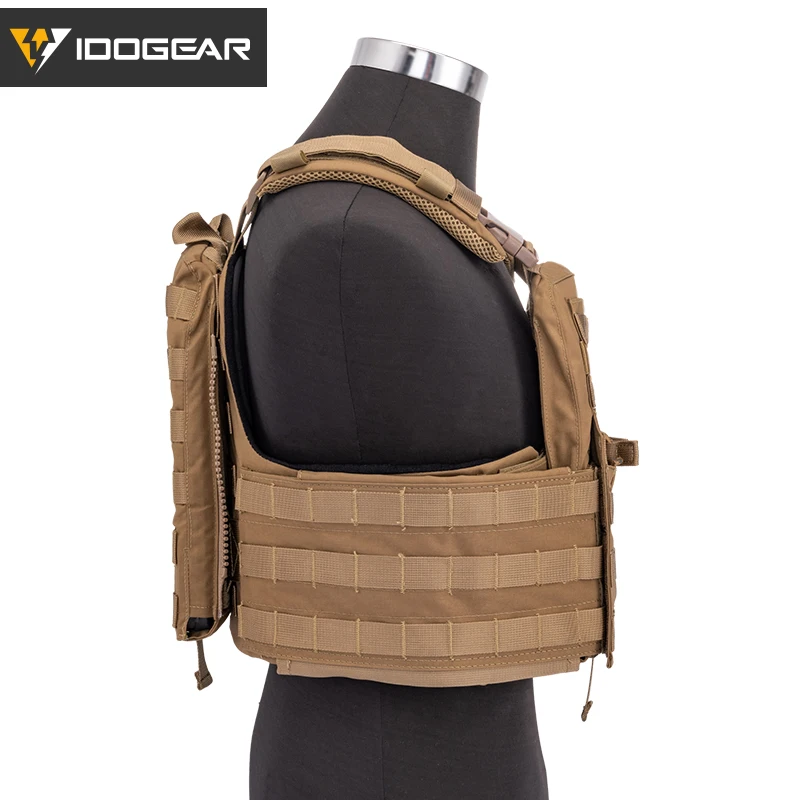 IDOGEAR Molle Cherry Plate Carrier Tactical CPC Vest Body Armor Outdoor Paintball Combat Carrier Genuine Black Brown 3313