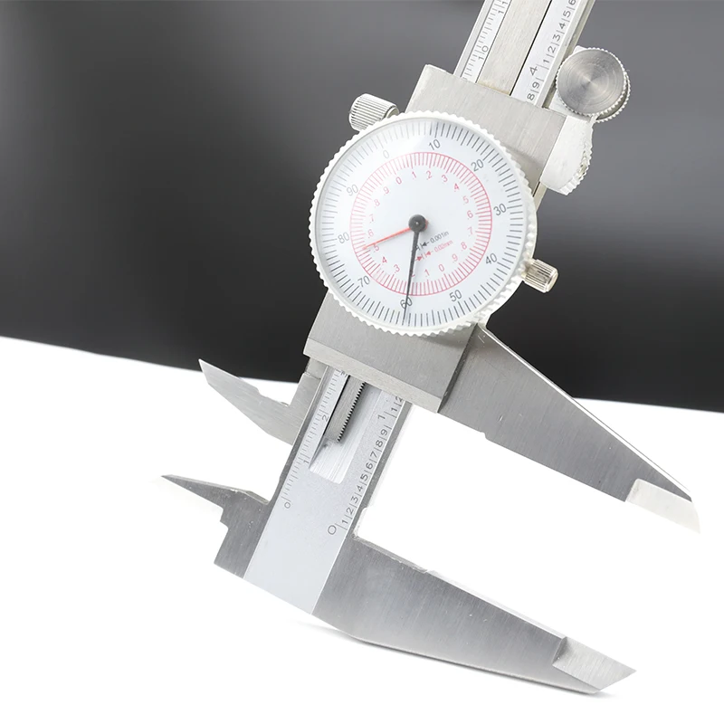 Imagem -02 - Stainless Steel Vernier Caliper Padrão Dual Hand Reading Scale Precisão Indústria Dial Caliper Métrica 12 8