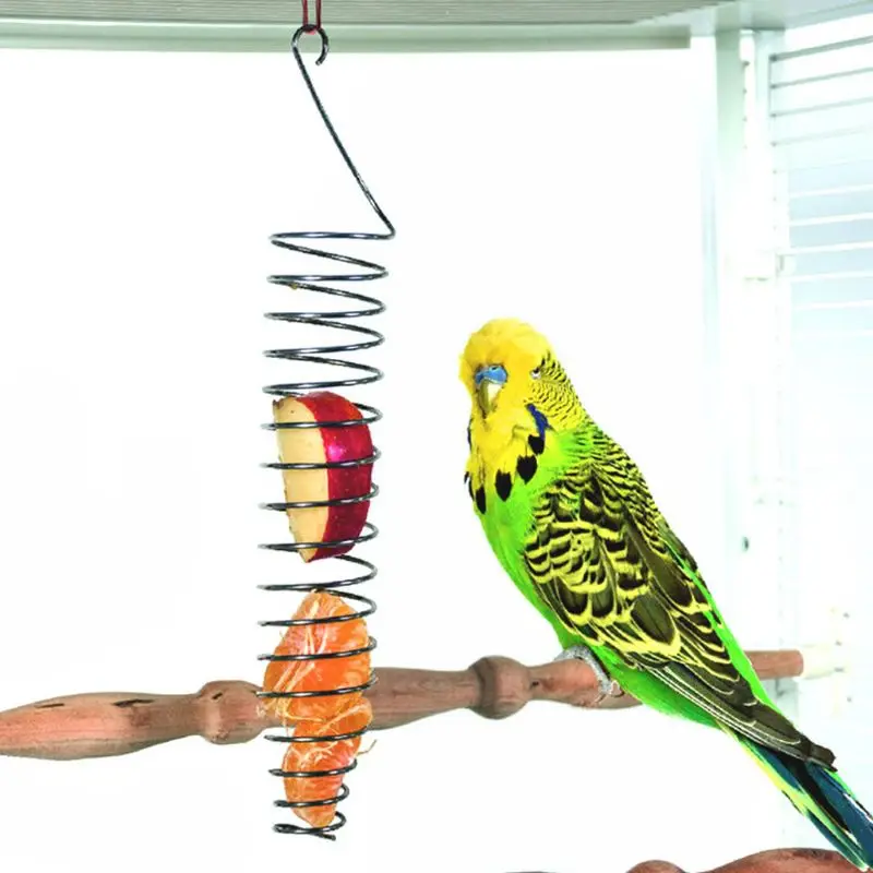 Parrot Bird Food Fruit Basket Toys Stainless Steel Feeding Device Birds Cage Feeder