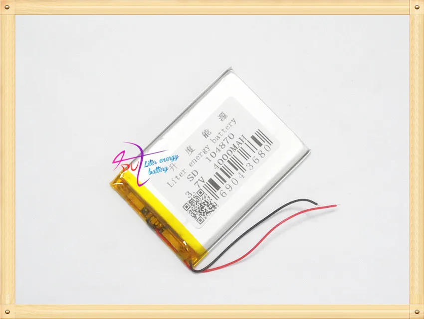 Batería recargable de polímero de litio 104870 de 3,7 V 4000MAH batería de energía móvil DVD 105070 recargable de celda de Li-ion