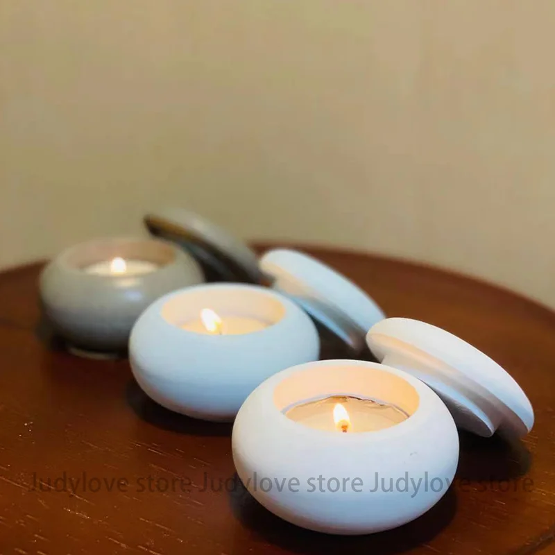 Silicone Plaster Tealight Holder, Concrete Molds for Jar, DIY Epoxy Resin Jewelry, Ring Box, Round Bowl, Candlestick Cement Mold