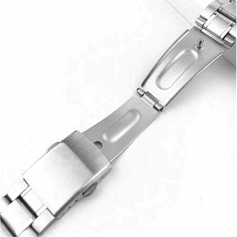 Stainless Steel 12/14/16/18/20/22mm Watch Strap Wrist Bracelet Silver Color Metal Watchband with Folding Clasp for Men Women