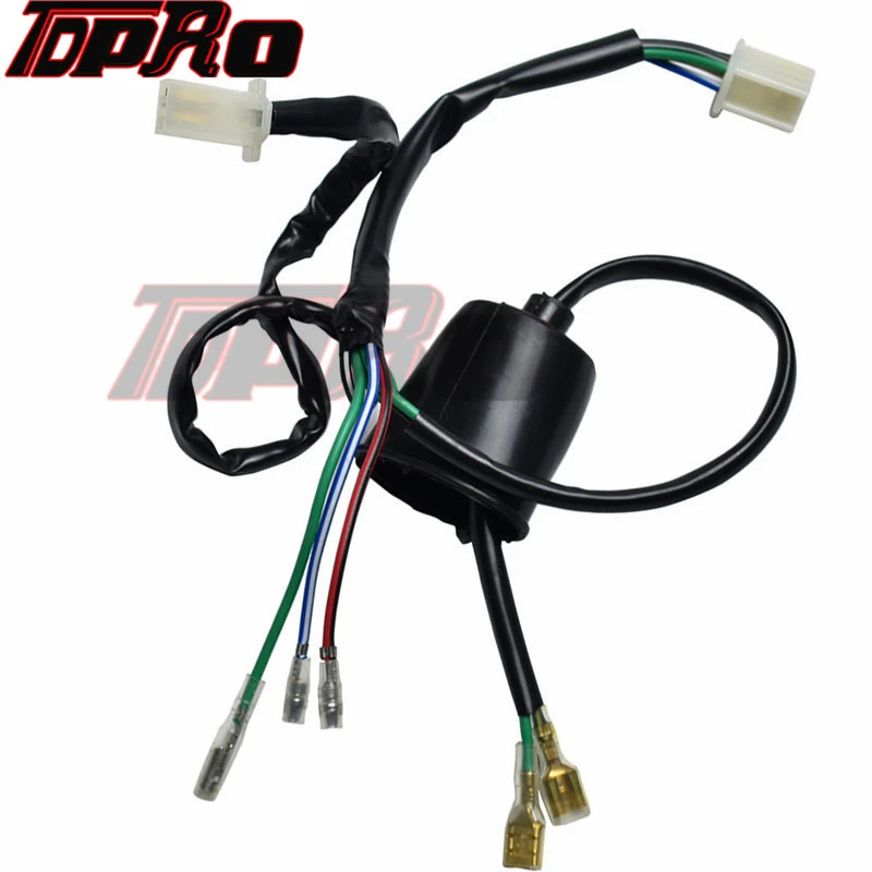 TDPRO Motorcycle Engine Wiring Harness Wire Loom  For 50cc 70cc 90cc 110cc XR50 CRF50 SDG Trail Thumpstar PIT Dirt Bike ATV Quad