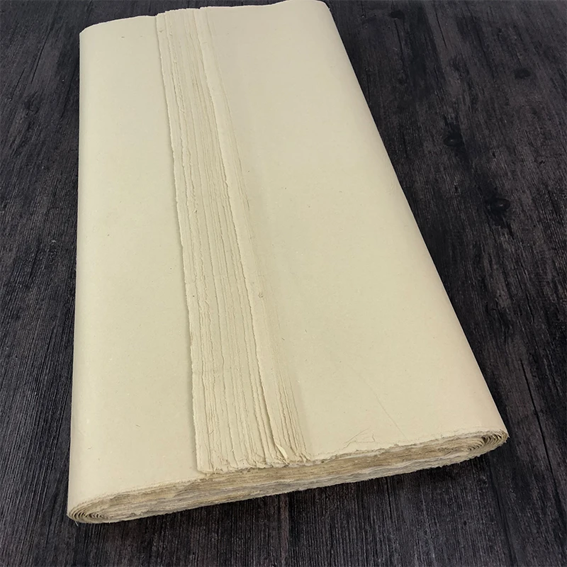 Chinese Xuan Paper Bamboo Pulp Paper Antique Calligraphy Painting Paper Half-Ripe Rice Papier Carta Riso Handmade Yuan Shu Zhi