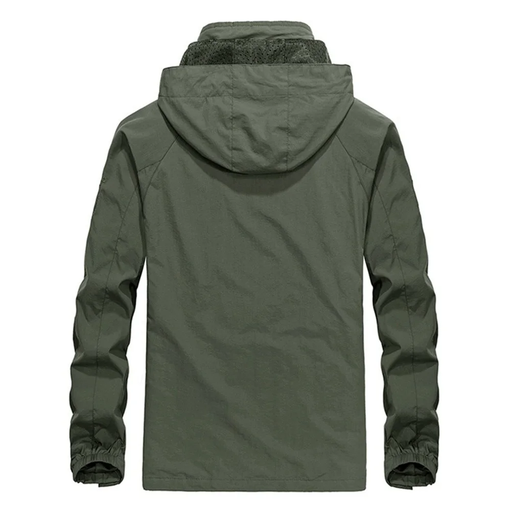 M-5XL Softshell Military Tactical Jackets Men Waterproof Windproof Camouflage Thin Coat Hooded Solid Army Green Clothing WU104