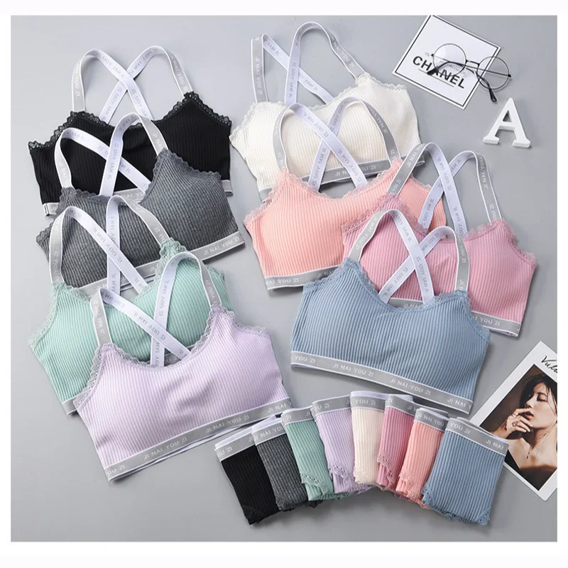 Lingerie Set Women Bralette Sexy Bra Sports Underwear Women Push Up Bras and Panty Lenceria Mujer Femme Wirefree Ropa Interior