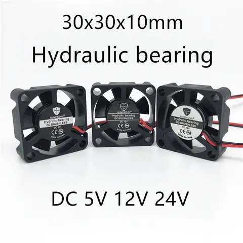 DC5V 12V 24V  3010 30MM 30*30*10MM Cooling Fan 3D Printer Fan Graphics Card Fan Hydraulic Bearing Ball Bearing 2pin