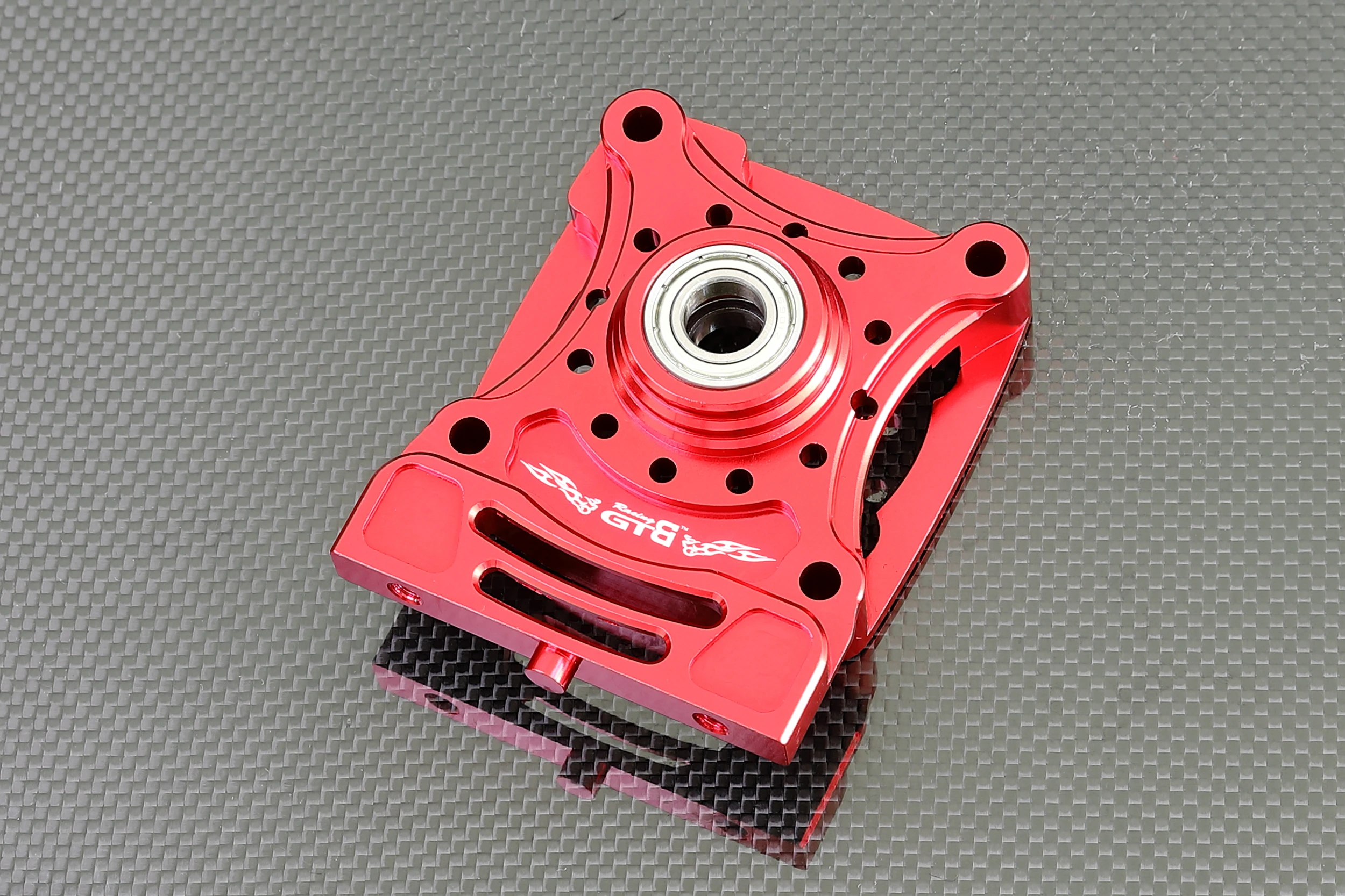 GTBracing Integration DBXL Clutch Bell Carrier for RC Car 1/5  LOSI Desert Buggy XL (Silver / Red)