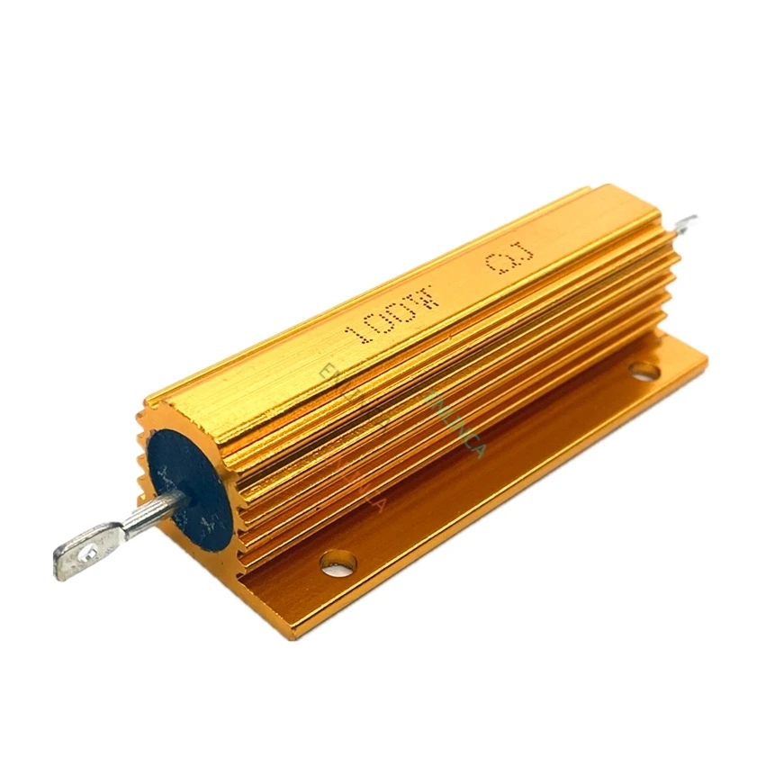 PCS 100W 1R 1 2R 3R 4R 5R 6R Alumínio Shell Power Metal Caso Wirewound Resistor 1 2 3 4 5 6 ohm 100W 5%