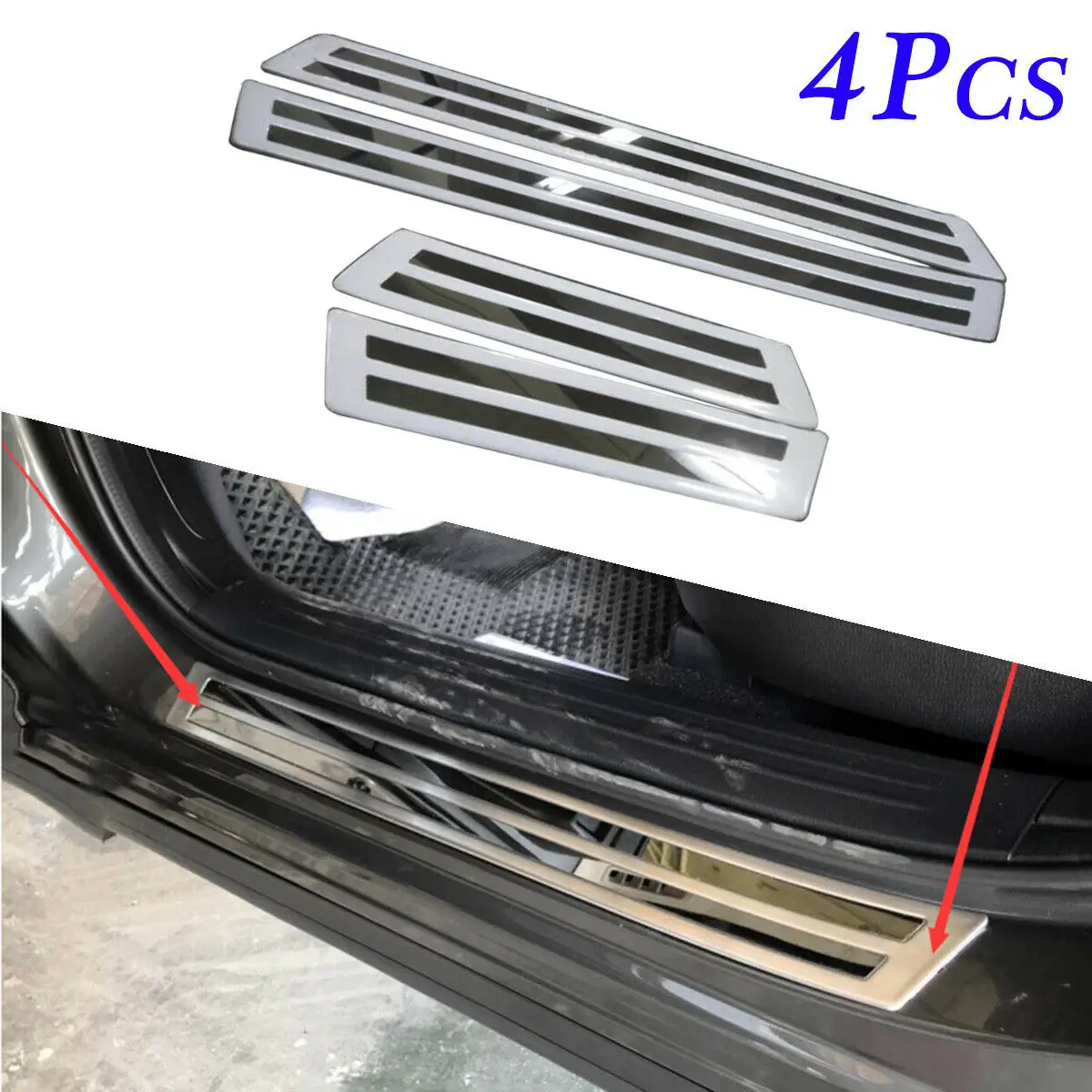 

Car Rear Door Sill Scuff Protector Guard Stripe For Mazda CX5 CX-5 KF 2017 2018 2019 2020 2021 Accessories 4PCS