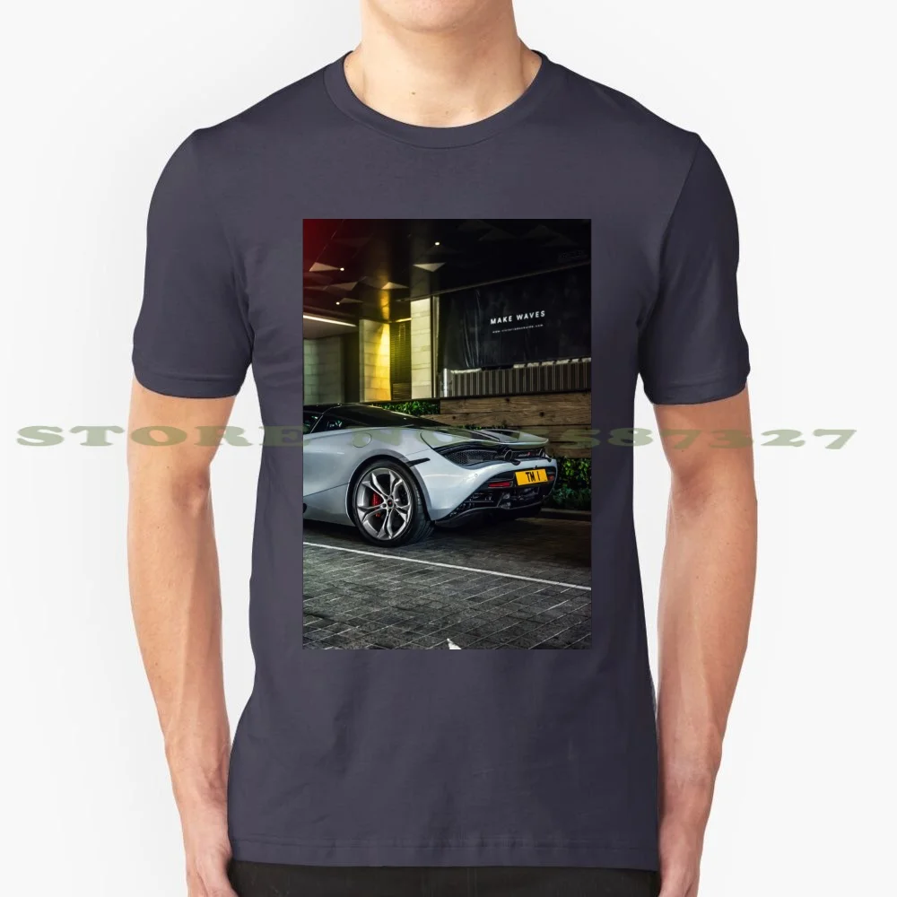 720S 100% Cotton T-Shirt 720S V8 Engine Turbo Supercar Hypercar Sportcar White Automotive Photography Heckler Koch Hong Kong