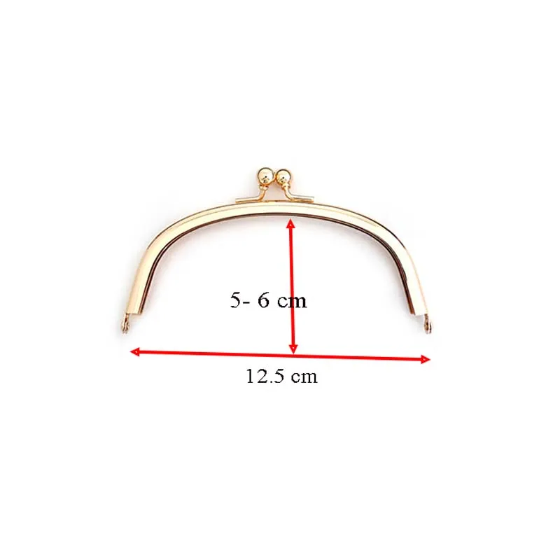 12.5cm DIY Metal semicirc Frame Purse Handle Coin Bags Metal Kiss Clasp Lock Frame Accessories