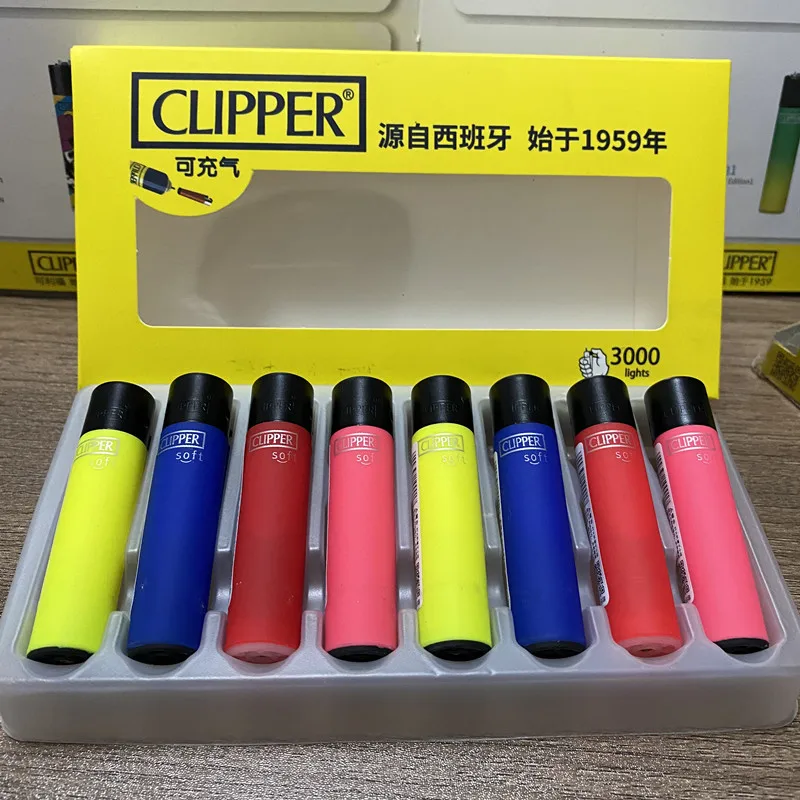 Original CLIPPER Lighter Metal Grinding Wheel Butane Gas Lighter 8 Pieces/24 Pieces Exquisite Gift Box Packaging Collection