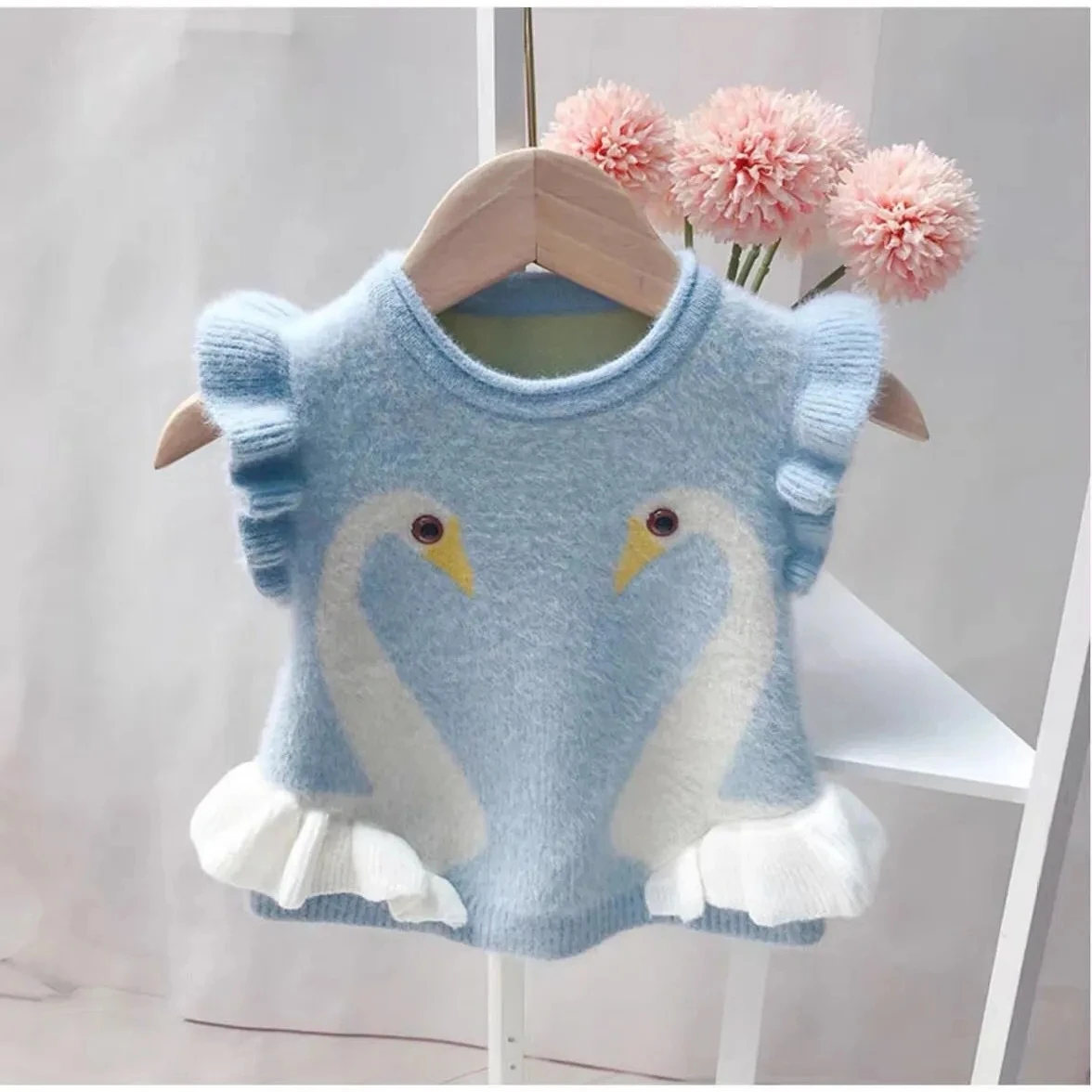 Girl Baby Pullover Vest Girls Waistcoat Sweater Children\'s Wool Vest Baby Infant Sweater Outer Wear Vest Kids Coat 0-5 Years