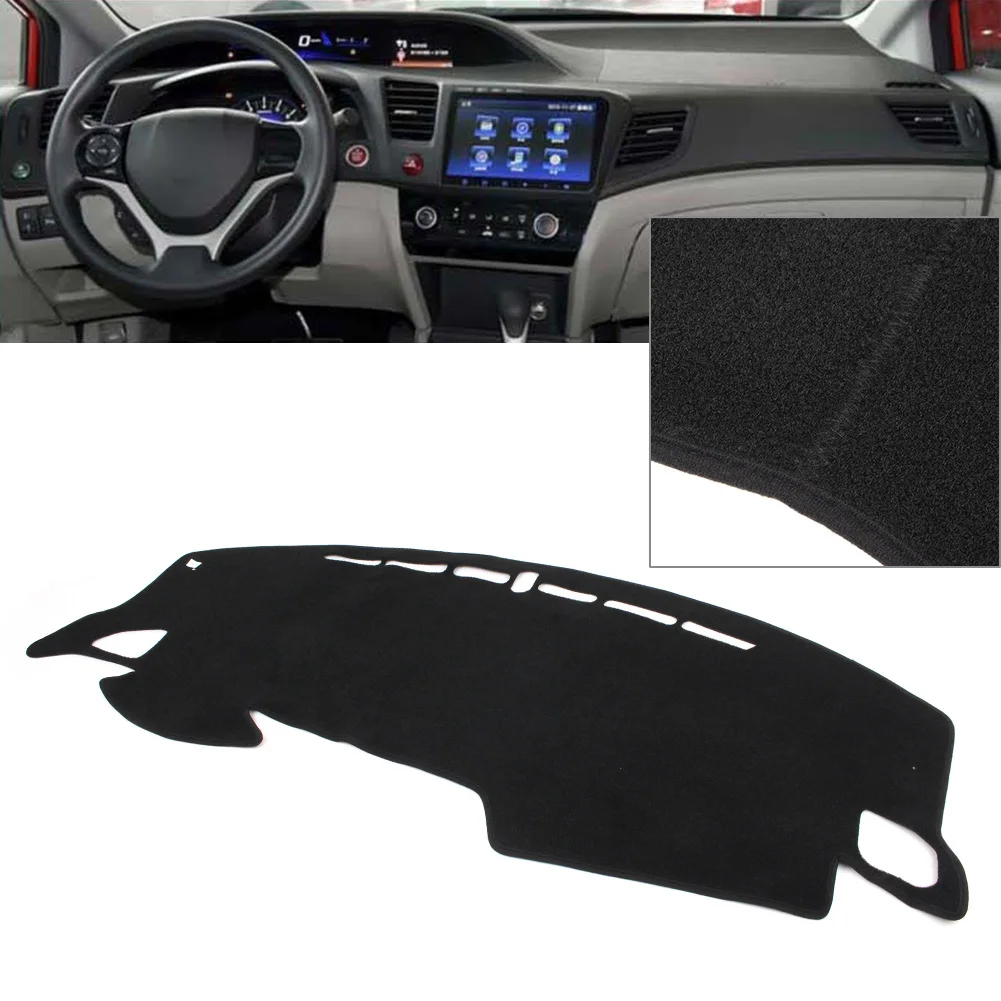 Black Auto Dash Mat Dashboard Cover Dashmat For Honda 10th gen Civic 2016 2017 2018 2019 2020 LHD 