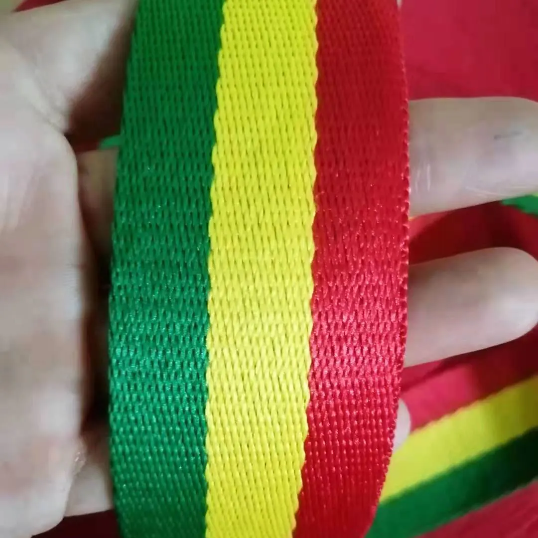 Red Yellow Green Popular In Spain And Italy Brazil Pattern Striped Ribbons Webbing Backpack Belt Handmade Accessories Decorative