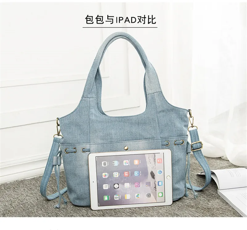 2023 New High Quality Women Denim Shoulder Bags Large Size Handbags Totes Casual Bags Multifunctional Bags Drop Shipping