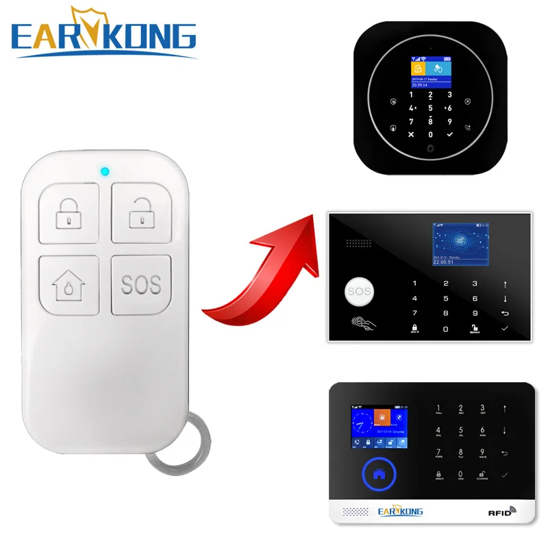 Earykong 433MHz Controle Remoto Sem Fio Para PG103 / W2B Sistema de Alarme WIFI GSM de Segurança Doméstica