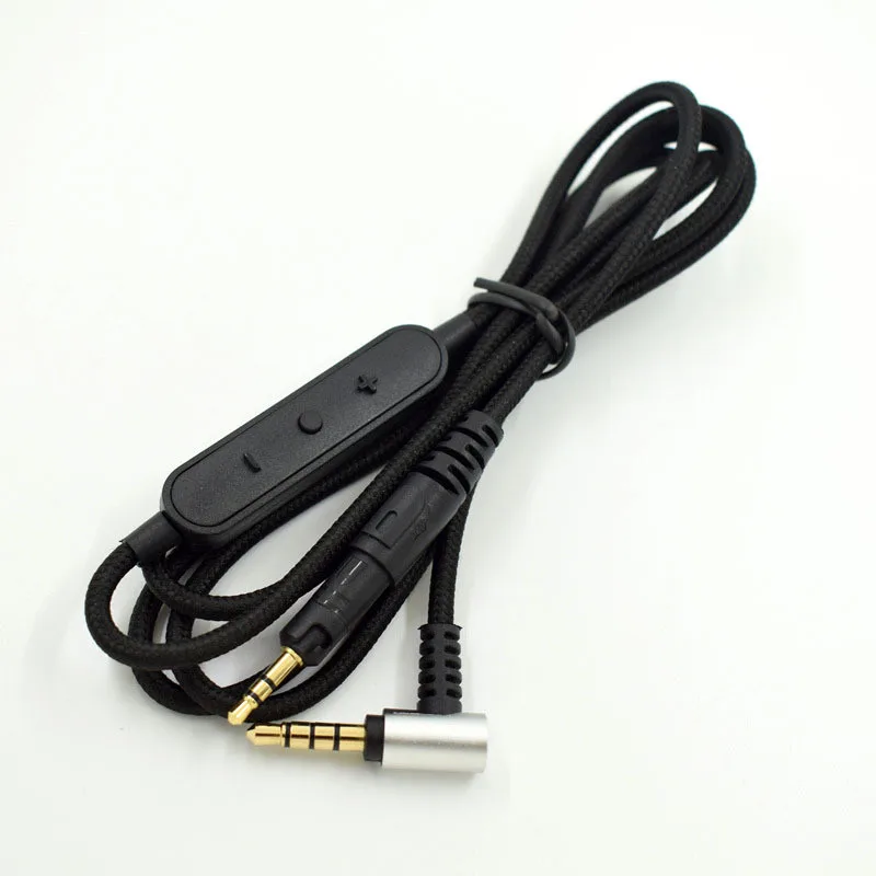 Kabel Audio Pengganti untuk Audio-Technica ATH-M50X M40X untuk Sennheiser HD598 HD518 Mikrofon Headphone Kontrol Volume 3.5Mm
