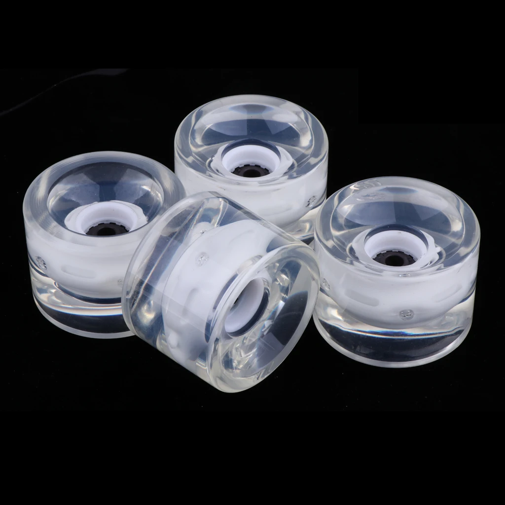 4pcs 70mm Light Up Skateboard Longboard Wheels Glow At Night 78A for Skateboards Accessories Spare Parts