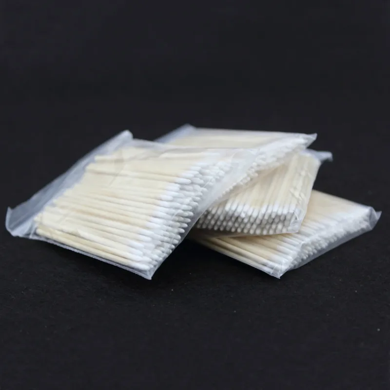 100pcs 7cm Disposable Ear-picking Wooden Cotton Swab Cosmetics Permanent Makeup Health Ear Clean Sticks Pointed Tip