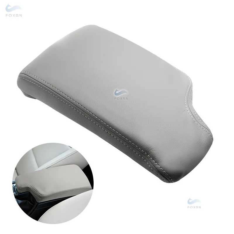 For BMW 3 Series E90 2005 2006 - 2012 Car Accessories Interior Center Control Armrest Box Cover Gray Microfiber Leather Decor