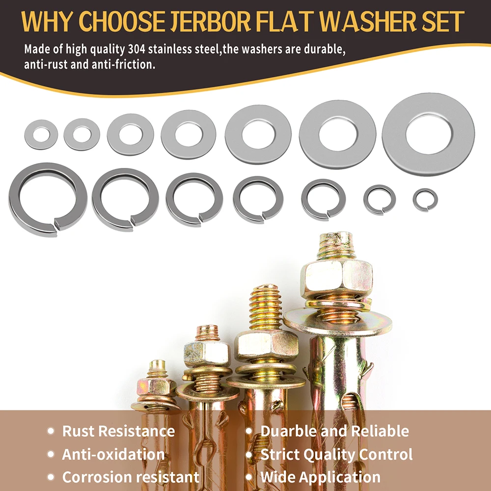 360 Buah Baja Tahan Karat Mesin Cuci Musim Semi Datar M2.5 M3 M4 M5 M6 M8 M10 Kunci Split Elastis Segel Gasket Bermacam-macam Kotak