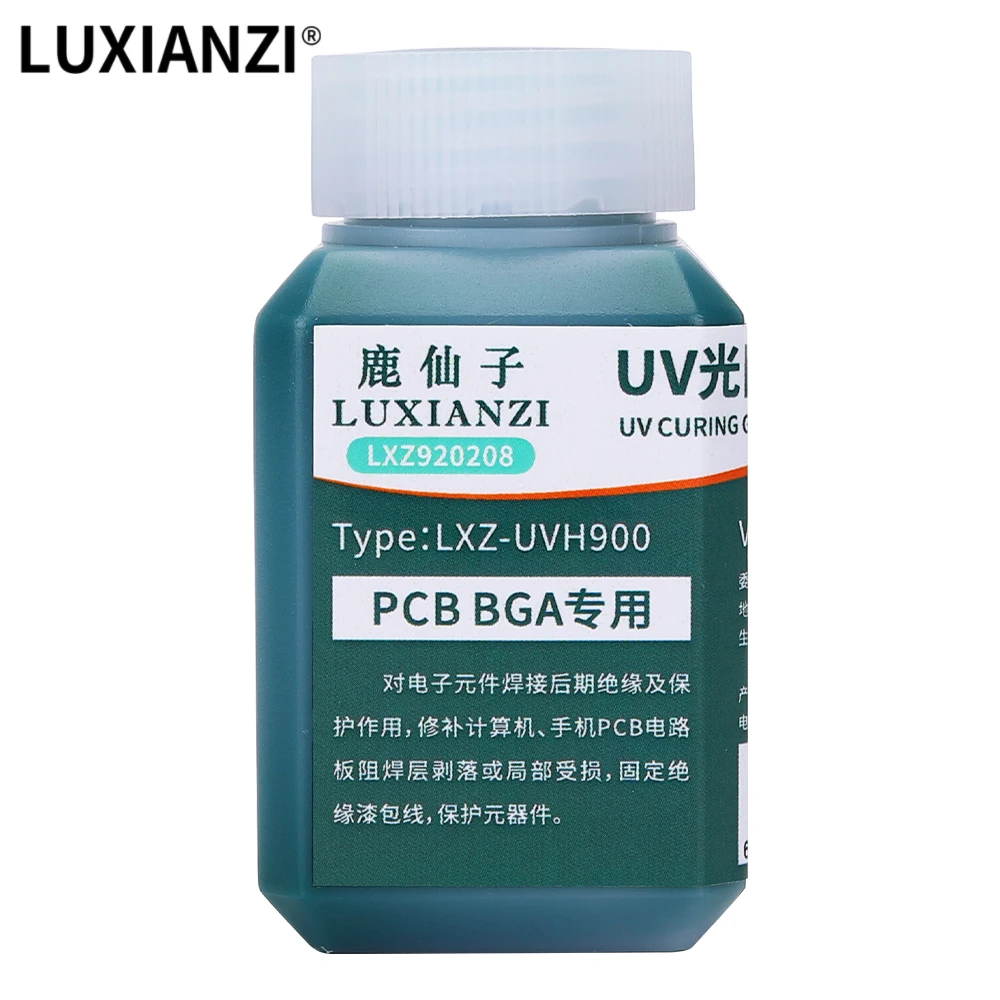 LUXIANZI 100g Green Oil UV Solder Mask BGA PCB Motherboard Paint Prevent Corrosive Arcing Soldering Paste Flux Ink Repair Tools