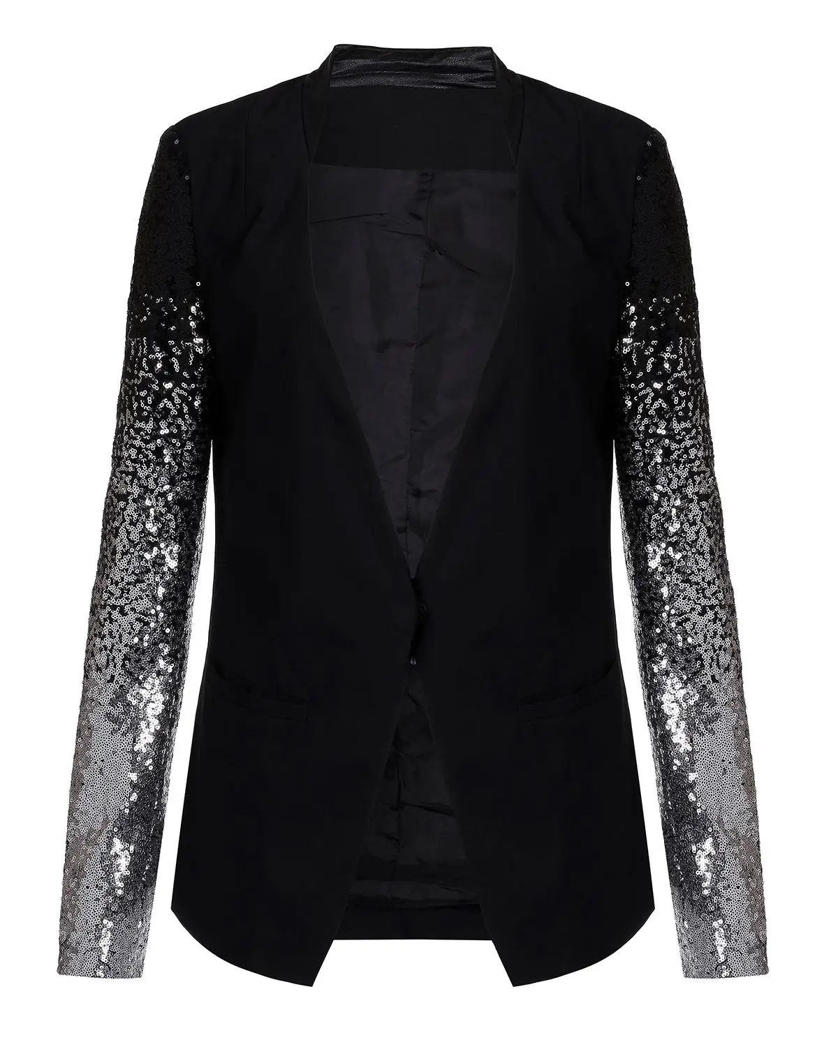 Women Sequins Blazer Spring Fashion Female Long Sleeved Slim Jackets Lapel Silver Black Elegant Ladies feminino Plus Size 4XL