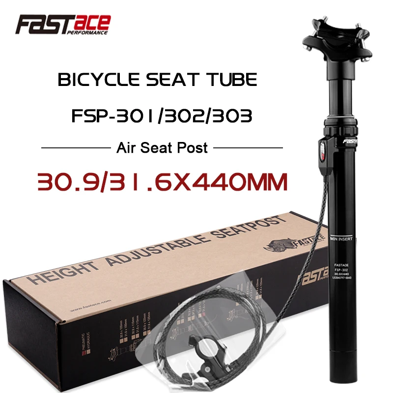 

FASTACE MTB Height Adjustable Air Seatpost Dropper 30.9/31.6mm 440mm Internal Routing External Cable Remote 125mm Travel Seat