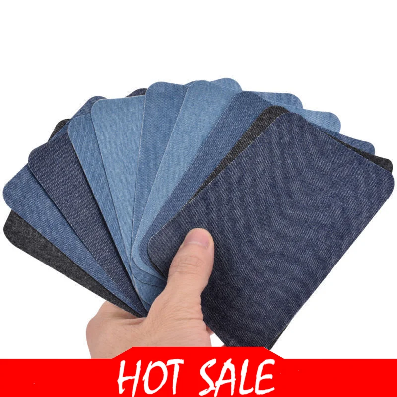 10Pcs Thermische Klebrige Eisen Auf Ausbessern Patches Jeans Tasche Hut Reparatur Decor Design