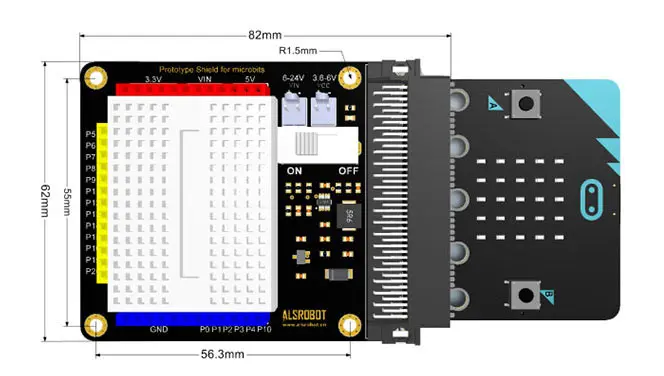 Original BBC Microbit Expansion Board Purwarupa PCB Board Control Electronic Circuits untuk BBC Micro: Bit DIY Kit Mini Breadboard
