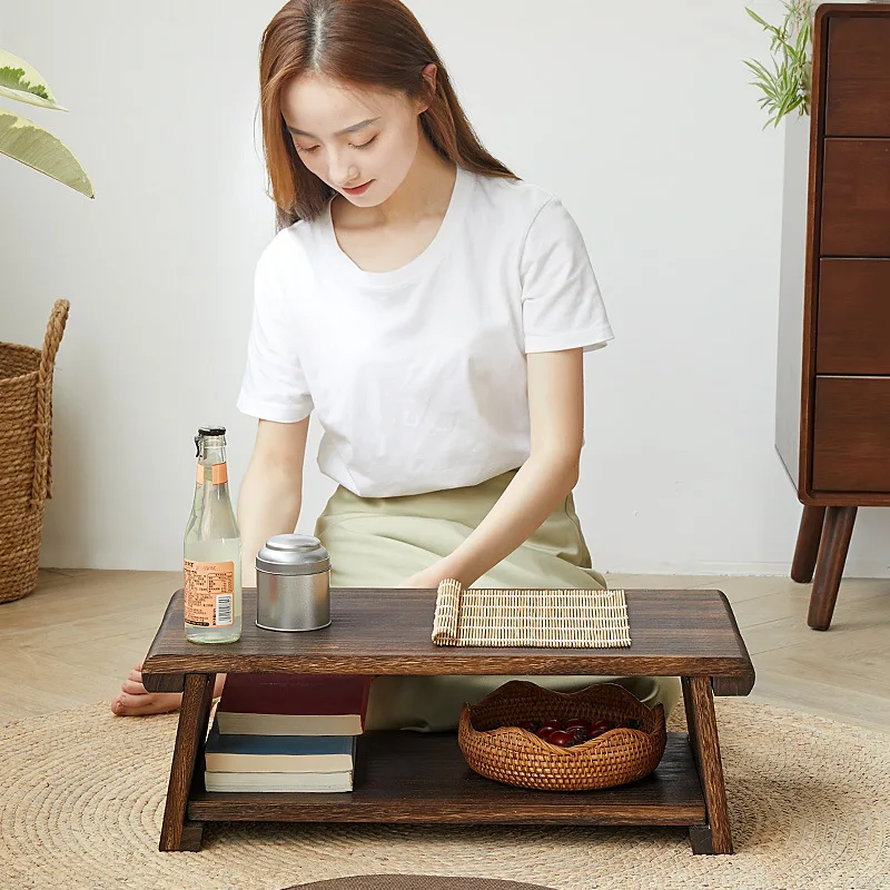 Solid Wood Small Table Tea Table Japanese Low Table Home Tea Table Folding Table Balcony Table Bay Window Small Coffee Table