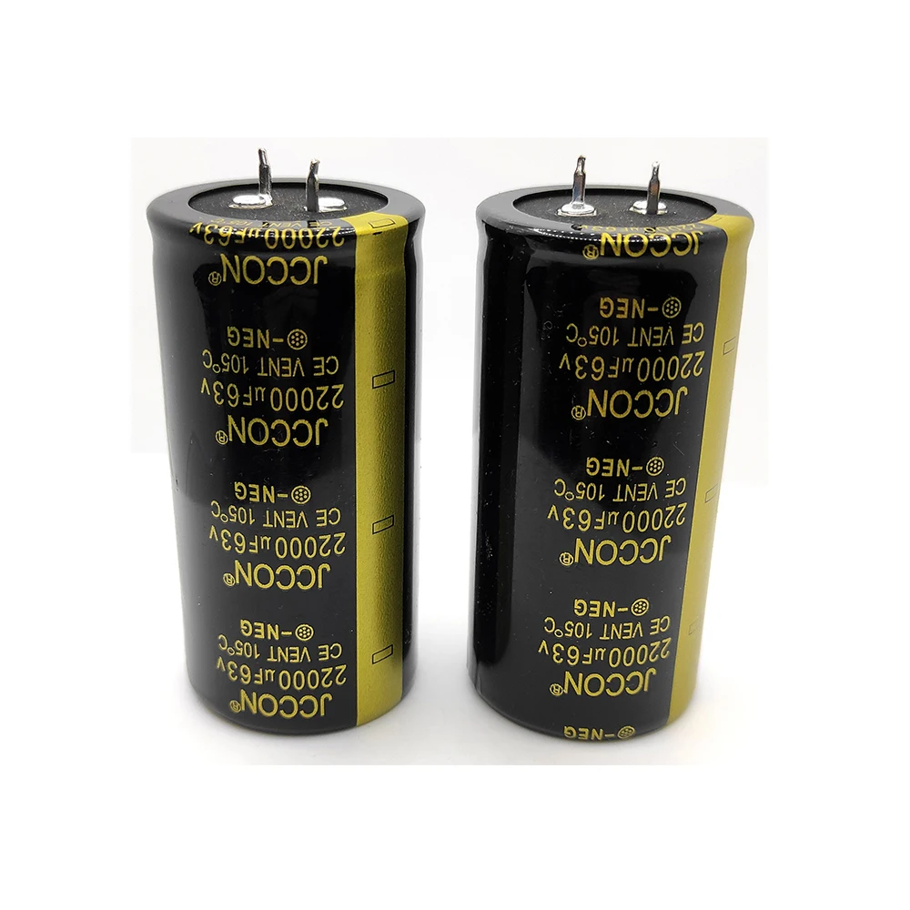 2pcs One Pair 22000uF 63V 35x70mm JCCON 105 ℃ 63V 22000uF Horn Aluminum Audio Amplifier Wire Cutting Power Filter Capacitors