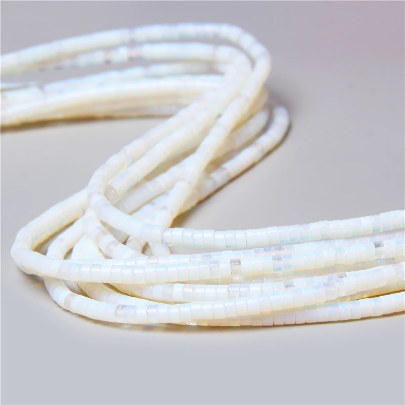 Natural White Opal Stone Beads Loose Spacer Handmade Beads Isolation Opalite Beads For DIY Jewelry Making  Accessories Wholesale